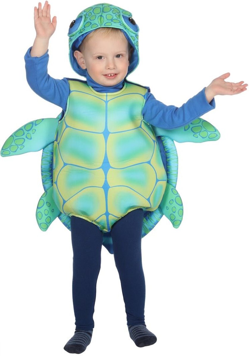 Schildpad Kostuum | Tropische Zee Schildpad Belize Kostuum | Maat 86 | Carnaval kostuum | Verkleedkleding